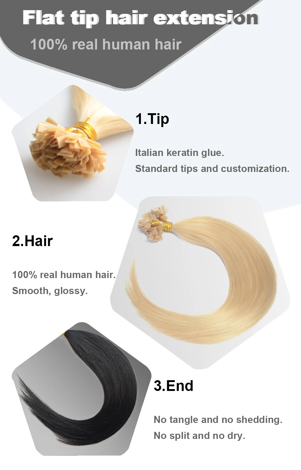 flat tip hair extension